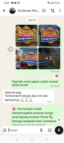 Testimonial Papan Bunga Pernikahan jagakarsa